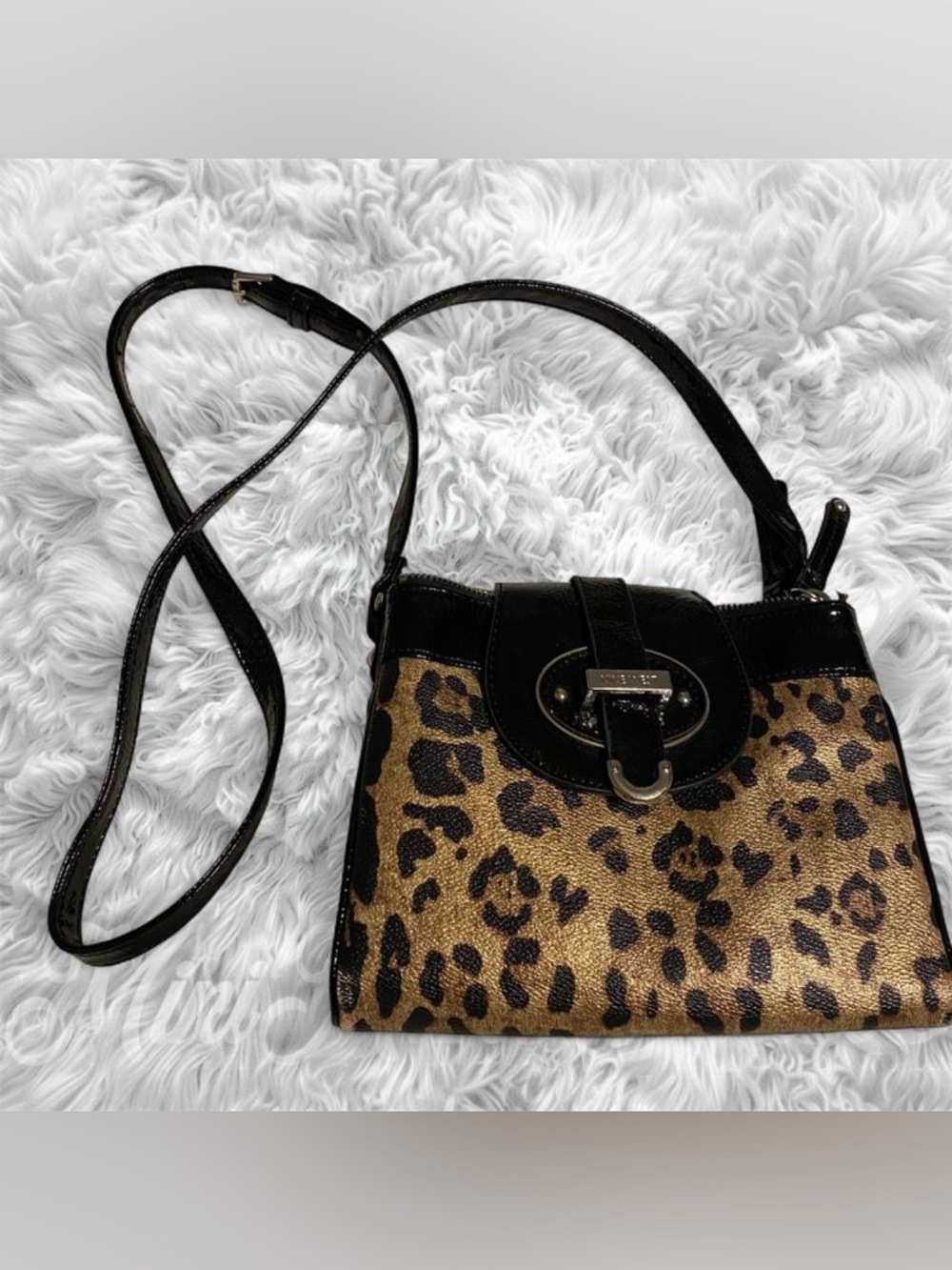 Nine West Leopard Print Crossbody with Black Trim